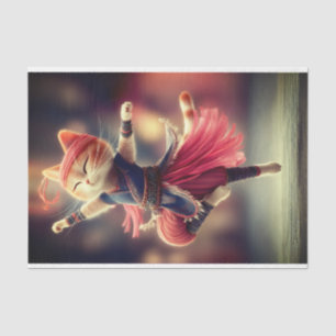 Tanzende Ginger Tabby Katze Ballerina DK2LF Decoup Seidenpapier