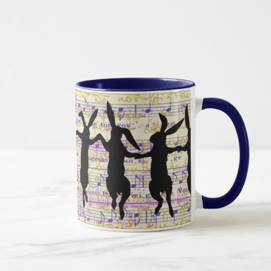 Tanzende Hasen Kaffeetasse (Rechts)