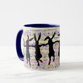 Tanzende Hasen Kaffeetasse (Vorderseite Links)