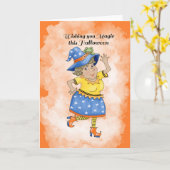 Tanzende Hexe Karte (Gelbe Blume)