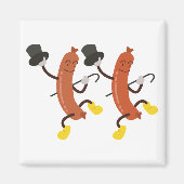 Tanzende Hot Dogs Magnet (Vorne)