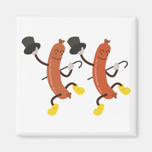 Tanzende Hot Dogs Magnet (Vorne)