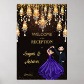 Tanzende indische Pärchen schicke Empfang Begrüßun Poster (Vorne)