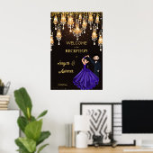 Tanzende indische Pärchen schicke Empfang Begrüßun Poster (Heimbüro)