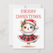 Tanzende Katze - Weihnachtskarte Feiertagskarte (Vorderseite)