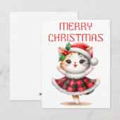 Tanzende Katze - Weihnachtskarte Feiertagskarte (Vorne/Hinten)