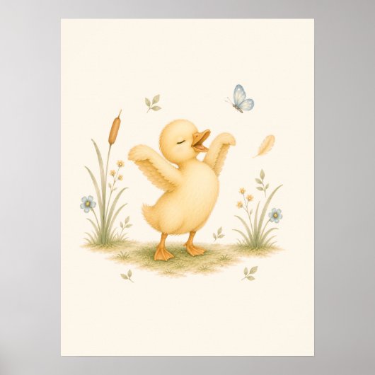 Tanzende kleine Enten-Kinderkrippe Poster (Vorne)