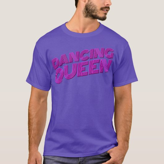 Tanzende Königin 70er Disco Retro Schrift T-Shirt (Vorderseite)