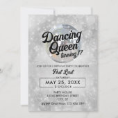 Tanzende Königin dreht 17 Party Einladungen (Vorderseite)