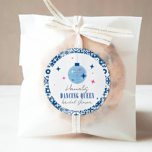 Tanzende Königin griechische Musical-Disco-Brautpa Runder Aufkleber