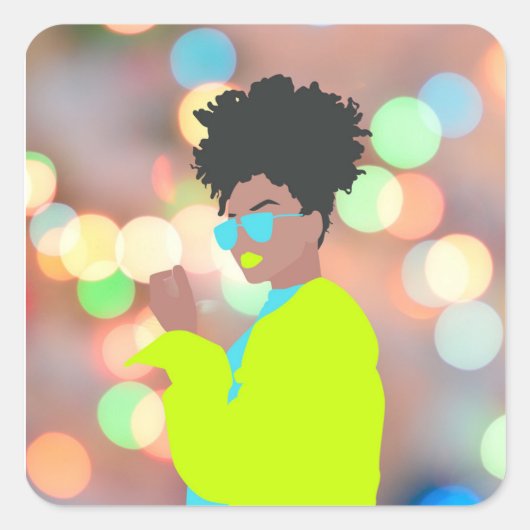 Tanzende Königin. Quadratischer Aufkleber (Vorderseite)