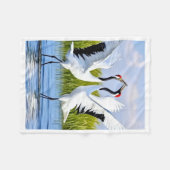 Tanzende Kraniche Sherpa-Decke Fleecedecke (Vorderseite (Horizontal))