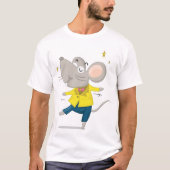 tanzende Maus in gelbem T - Shirt (Vorderseite)