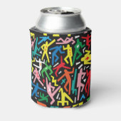 Tanzende Menschen, doodle Set Muster. Dosenkühler (Kanne Rückseite)