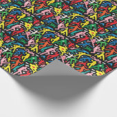 Tanzende Menschen, doodle Set Muster. Geschenkpapier (Ecke)