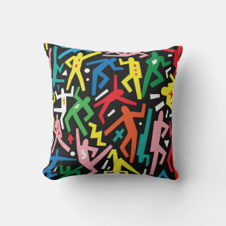 Tanzende Menschen, doodle Set Muster. Kissen