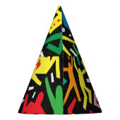 Tanzende Menschen, doodle Set Muster. Partyhütchen (Rückseite)