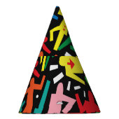 Tanzende Menschen, doodle Set Muster. Partyhütchen (Rechts)