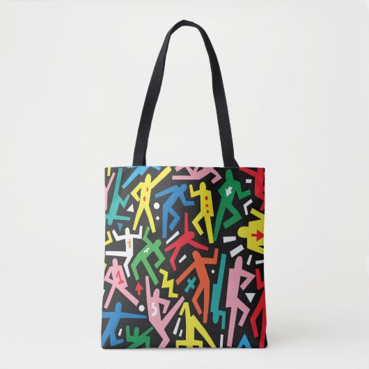 Tanzende Menschen, doodle Set Muster. Tasche (Vorderseite)