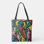 Tanzende Menschen, doodle Set Muster. Tasche (Rückseite)