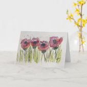 Tanzende Mohnblumen Karte (Gelbe Blume)