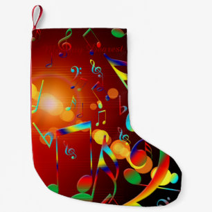 Tanzende musikalische Anmerkungen Kleiner Weihnachtsstrumpf