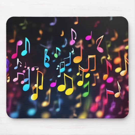 Tanzende Musiknoten Mousepad (Vorne)