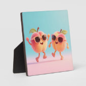 Tanzende Pfirsiche Sonnenbrille Fotoplatte (Vorderseite)
