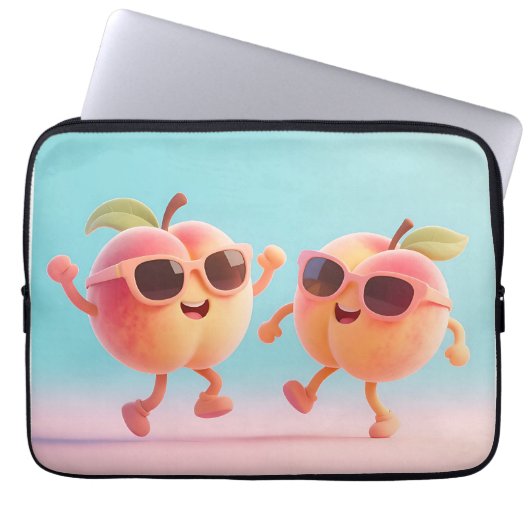 Tanzende Pfirsiche Sonnenbrille Laptopschutzhülle (Vorderseite)