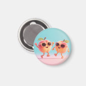 Tanzende Pfirsiche Sonnenbrille Magnet (Vorderseite/Rückseite)