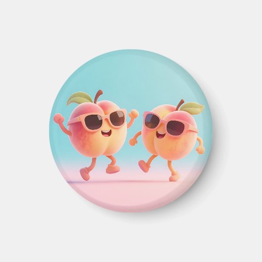 Tanzende Pfirsiche Sonnenbrille Magnet (Vorne)