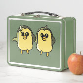 Tanzende Pinguine Metall Brotdose (Beispiel)