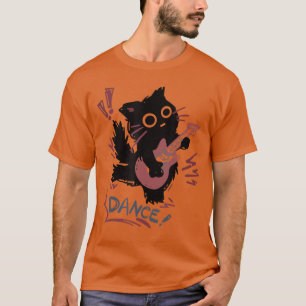 Tanzende Rockkatze E-Gitarre Lustige Katzenmusik B T-Shirt