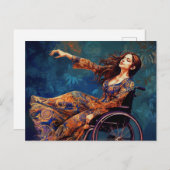 Tanzende Rollstuhlfrau Postkarte (Vorne/Hinten)