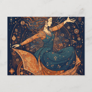 Tanzende Rollstuhlfrau Postkarte