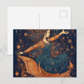 Tanzende Rollstuhlfrau Postkarte (Vorne/Hinten)