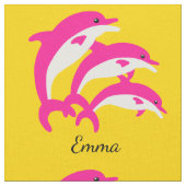 Tanzende Rosa Delphine Stoff (Nahaufnahme)