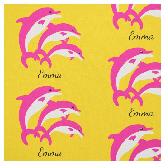 Tanzende Rosa Delphine Stoff (Muster)