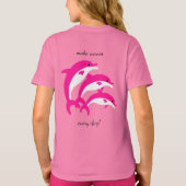 Tanzende Rosa Delphine T-Shirt (Rückseite)