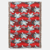 Tanzende Schneemänner zu Roten Weihnachten Decke (Vorderseite Vertikal)