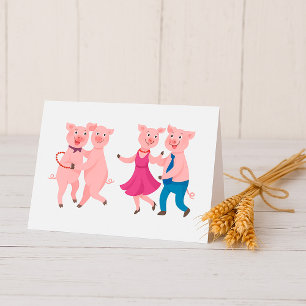 Tanzende Schweine Dankeskarte