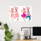 Tanzende Schweine Poster (Heimbüro)