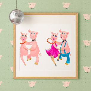 Tanzende Schweine Poster