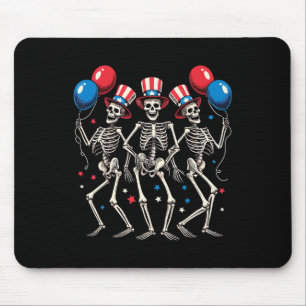 Tanzende Skelette 4. Juli Lustiger Unabhängigkeits Mousepad