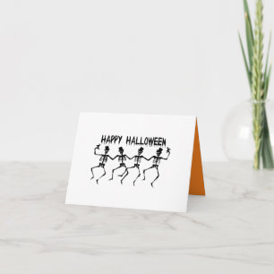 Tanzende Skelette Frohe Halloween Grußkarte Dankeskarte