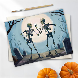 Tanzende Skelette Halloween-Malerei Feiertagskarte