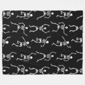 Tanzende Skelette Halloween Plüschdecke Fleecedecke (Vorderseite (Horizontal))