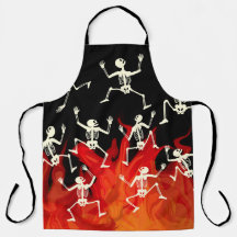 Tanzende Skelette in Flammen für Halloween
