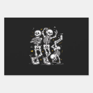 Tanzende Skelette Tanz Challenge Halloween Geschenkpapier Set