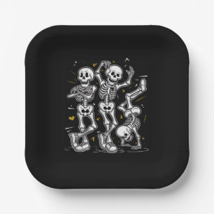 Tanzende Skelette Tanz Challenge Halloween  Pappteller
